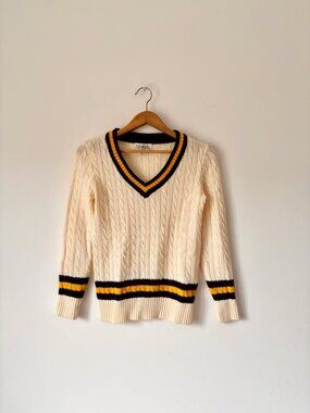 1960's Collage Acrylic V-Neck Knit